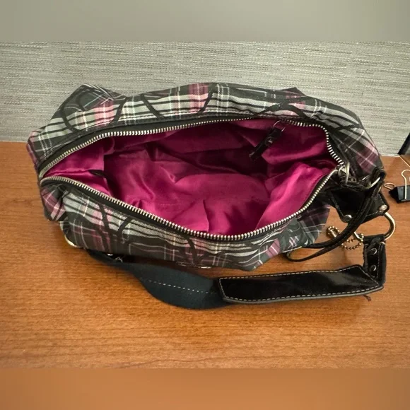 Coach Purple & Black Tartan Handbag - Picture 9 of 9